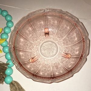 Vintage 1930s Jeanette Glass Cherry Blossom Bowl Depression ErA
